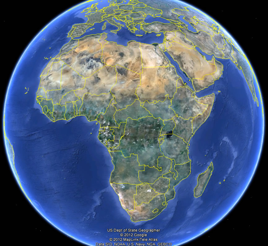 afrique terre carte